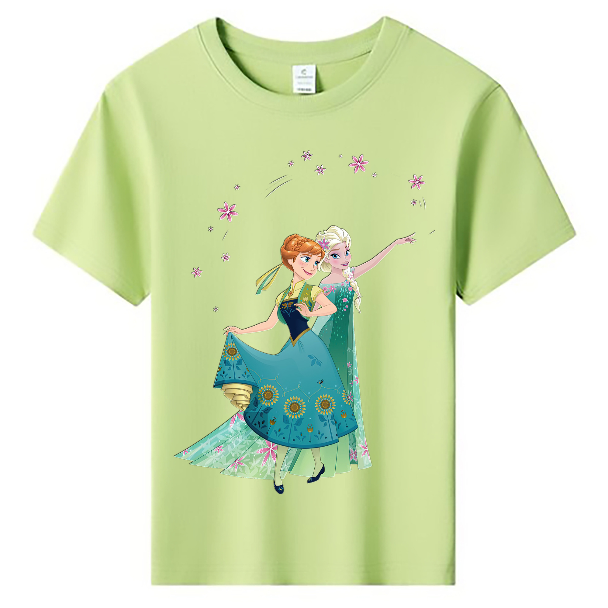 （画像用） アナと雪の女王 アンナ エルサ Frozen Anna Elsa 綿100％キッズTシャツ（フロントプリント）